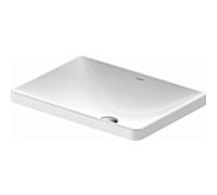 Duravit D-Neo vasque à encastrer 0358600079 60x43,5cm, montage par le dessus, sans trou pour robinetterie ni plage de robinetterie, sans trop-plein, blanc