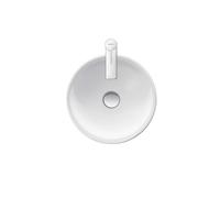 Duravit Vasque à poser D-Neo 2371400070 ronde 40x40 cm sans trop-plein sans trou robinet blanc
