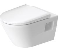 Duravit D-Neo WC suspendu, chasse deau basse, sans rebord, sortie horizontale, 370x540x400mm, 2578090000, Couleur: Blanc