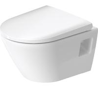 Duravit D-Neo WC suspendu Compact, chasse deau basse, sortie horizontale, sans rebord, 370x480x400mm, 2587090000, Couleur: Blanc