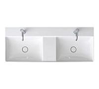 Duravit DuraSquare meuble double vasque 23531200411 120 x 47 cm, sans trop-plein, avec 2000 robinetterie, trou pour robinetterie blanc WonderGliss