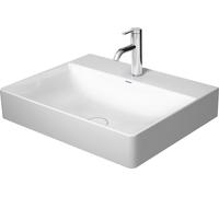 Duravit DuraSquare lavabo, 60x47cm, 1 trou pour robinet, sans trop-plein, vitrifié par le dessous, 2353600041, Couleur: Blanc