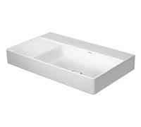 Duravit Lavabo DuraSquare 80x47 cm DuraCeram sans trop-plein sans trou pour robinetterie droit blanc