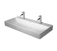 Duravit DuraSquare - Lavabo double 100x47 cm, avec 2 trous pour robinet, DuraCeram, avec WonderGliss, blanc alpin 23531000431