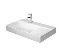 Duravit DuraSquare meuble vasque asymétrique 2348800041 80x47cm, sans trop-plein, avec plage de robinetterie, lavabo à gauche, trou pour robinet 2000 blanc