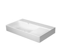 Duravit DuraSquare vasque pour meuble asymétrique 2348800070 80x47cm, sans trop-plein, avec plage de robinetterie, vasque à gauche, sans trou pour robinetterie, blanc