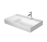 Duravit DuraSquare meuble vasque asymétrique 2349800041 80x47cm, sans trop-plein, avec plage de robinetterie, lavabo à droite, trou pour robinet 2000 blanc