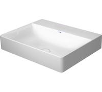 Duravit DuraSquare lavabo pour meuble, 60x47cm, sans trou pour robinet, sans trop-plein, dessous poncé et émaillé, 23536000791, Couleur: Blanc avec Wondergliss