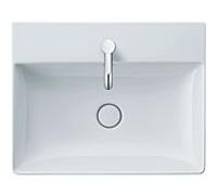 Duravit DuraSquare lavabo pour meuble sol 23536000711 60x47cm, sans trop-plein, avec plate-forme de trou pour robinetterie, trou pour robinetterie 2000 , blanc WonderGliss