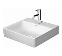 Duravit DuraSquare meuble lavabo 23535000701, 50 x 47 cm, sans trop-plein, avec banc à trou pour robinetterie, sans trou pour robinetterie, blanc WonderGliss