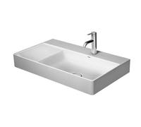 Duravit DuraSquare asymétriquement 2349800071 80x47cm, sans trop-plein, avec plage de robinetterie, vasque à droite, trou robinetterie 2000 blanc