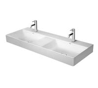 Duravit DuraSquare meuble double vasque sablé 2353120071 120 x 47 cm, sans trop-plein, avec 2000 robinetterie, trou robinetterie blanc
