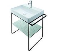 Duravit DuraSquare meuble vasque poncé 23535000711 50x47cm, sans trop-plein, avec 2000 robinetterie, trou robinetterie blanc WonderGliss