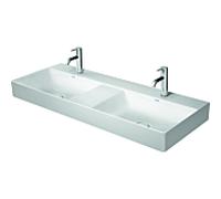 Duravit DuraSquare meubles double vasque 23531200441 120 x 47 cm, sans trop - plein, avec la plate - forme du robinet, 3 trous taraudés, blanc Wondergliss