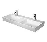 Duravit DuraSquare meubles double vasque 2353120070 120 x 47 cm, sans trop - plein, avec la plate - forme du robinet, sans trou du robinet, blanc