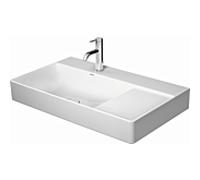 Duravit DuraSquare asymétriquement 23488000791 80 x 47 cm, sans trop-plein, avec plage de robinetterie, vasque à gauche, sans trou pour robinetterie, blanc WonderGliss