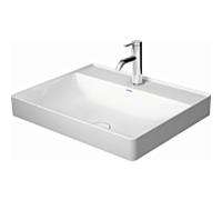 Duravit DuraSquare poser 2354600070 blanc, 60x47cm, sans trou pour robinetterie, paroi arrière vitrée