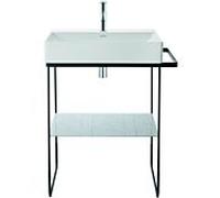 Duravit DuraSquare meuble vasque 23535000411 50 x 47 cm, sans trop-plein, avec 2000 robinetterie, trou pour robinetterie blanc WonderGliss