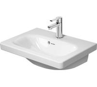 Duravit DuraStyle Lavabo Compact 55 cm avec trop-plein, avec table de robinetterie, 1 trou de robinet, 2337550000, Couleur: Blanc