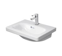 Duravit DuraStyle Lavabo Compact 55 cm avec trop-plein, avec table de robinetterie, 1 trou de robinet, 2337550000, Couleur: Blanc