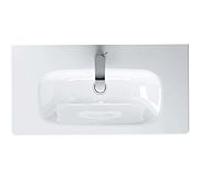 Duravit DuraStyle meuble lavabo 23377800001 78,5 x 40 cm, blanc WonderGliss, avec trou pour robinetterie, trop-plein, banque de trous pour robinetterie