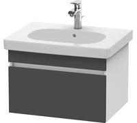 Duravit DuraStyle meuble sous-lavabo mural 6383, 1 tiroir, 600mm, pour D-Code, DS638304918, Couleur: Décor Graphite Mat / Blanc Mat Décor Mat