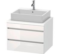 Duravit Meuble sous-lavabo DuraStyle DS531602218 pour console 2 tiroirs 700 mm blanc brillant/mat