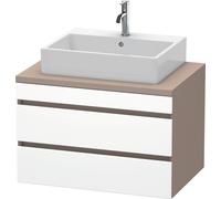 Duravit DuraStyle vasque DS531701843 80 x 54,8 cm, blanc mat / basalte mat, pour console, 2 tiroirs