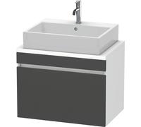 Duravit Meuble sous-lavabo DuraStyle DS530104918 – 1 tiroir 700 mm – Graphite mat / Blanc mat