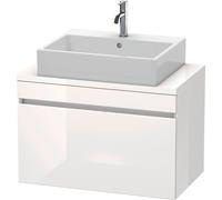 Duravit DuraStyle meuble sous-lavabo pour console compacte, 1 tiroir, 800mm, DS530202222, Couleur: Décor blanc brillant