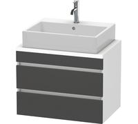 Duravit DuraStyle meuble sous-lavabo pour console compacte, 2 tiroirs, 700mm, DS530604918, Couleur: Décor Graphite Mat / Blanc Mat Décor Mat