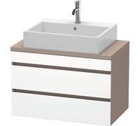 Duravit DuraStyle meuble sous-lavabo pour console compacte, 2 tiroirs, 800mm, DS530701843, Couleur: Blanc mat / Basalte mat