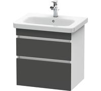 Duravit DuraStyle vasque DS648004918 58 x 44,8 cm, graphite mat / blanc mat, 2 tiroirs, suspendu