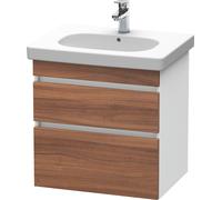 Duravit DuraStyle meuble sous-lavabo suspendu 6483, 2 tiroirs, 600mm, pour D-Code, DS648307918, Couleur: Décor Naturel Noyer / Décor Blanc Mat