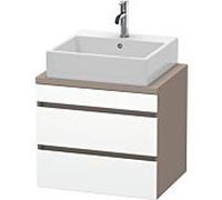 Duravit DuraStyle vasque DS530501843 60 x 47,8 cm, blanc mat / basalte mat, pour console, 2 tiroirs
