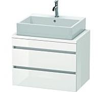 Duravit Meuble sous-lavabo DuraStyle DS530601843 700 mm – 2 tiroirs – Blanc mat/Basalte mat