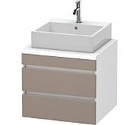 Duravit Meuble sous-lavabo DuraStyle DS531504318 60 cm 2 tiroirs Basalte mat / Blanc mat