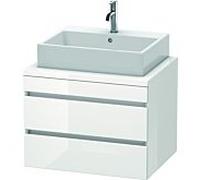 Duravit Meuble sous-lavabo DuraStyle DS531601843 pour console, 2 tiroirs, 700mm, Blanc/Basalte mat