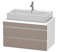 Duravit Meuble sous-lavabo DuraStyle DS531804318 – pour console, 2 tiroirs, 900mm, Basalte/Blanc mat