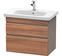 Duravit DuraStyle vasque DS648107943 73 x 44,8 cm, noyer naturel / basalte mat, 2 tiroirs, suspendu