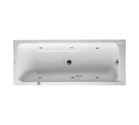 Duravit D-Code baignoire balnéo, 1700x700mm, 1 pente de dossier, Jet Project, rectangulaire, écoulement central, blanc brillant, 760097000JP1000