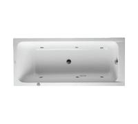 Duravit D-Code baignoire balnéo, 1700x750mm, 1 pente de dossier, Jet Project, rectangulaire, écoulement central, blanc brillant, 760099000JP1000