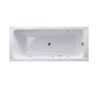 Duravit D-Code baignoire balnéo, 1800x800mm, 2 pentes de dos, Jet Project, rectangulaire, écoulement central, blanc brillant, 760101000JP1000