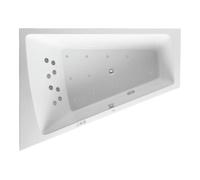 Duravit Paiova Bain à remous, à encastrer, simple dos à gauche, bâti-support, garniture de vidage et de trop-plein chrome, Combi-Système P, 1800x1400mm, 760216000CP1000