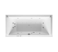 Duravit Starck Bains à remous, à encastrer, double dos inclinés, bâti-support, garniture de vidage et de trop-plein chrome, Combi-Système E, 1900x900mm, 760340000CE1000
