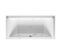 Duravit Starck Bains à remous, à encastrer, double dos inclinés, bâti-support, garniture de vidage et de trop-plein chrome, système à jet, 1900x900mm, 760340000JS1000