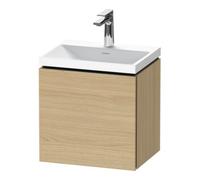 Duravit L-Cube c-shaped Ensemble suspendu, 1 porte, charnière à droite, sans trop-plein, 1 trou pour robinet, 450x480x350mm, LC6949O30300000, Couleur: Décor chêne naturel