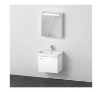 Duravit No.1 Ensemble de meubles 650, incl. lavabo, meuble sous-lavabo, armoire de toilette avec charnières à gauche, N10157L18180000, Couleur: Décor blanc mat