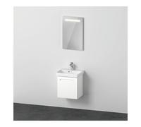 Duravit No.1 Ensemble de meubles 500, incl. lavabo, meuble sous-lavabo avec charnières à droite, miroir, N10151R18180000, Couleur: Décor blanc mat