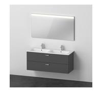 Duravit Xbase, ensemble de meubles muraux, avec miroir LED, lavabo et meuble sous-lavabo, largeur 1270 mm, XB007404949, Couleur: Décor graphite mat